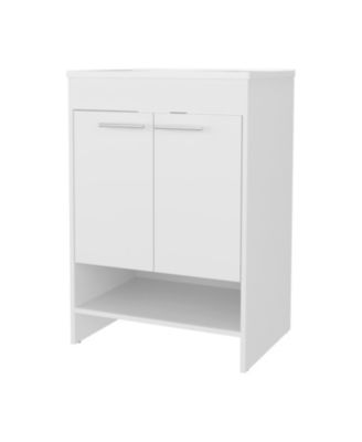 23.2"W Particleboard & Melamine 2-Door Scratch-Resistant Open Storage Bathroom Vanity