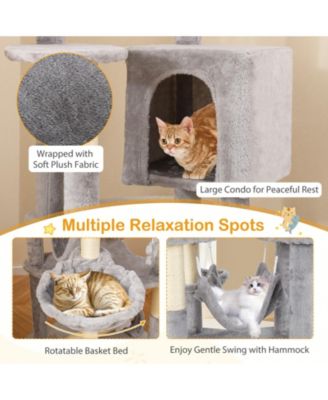 69 Inch Multi-level Cat Tree with Top Perch and Cozy Condo