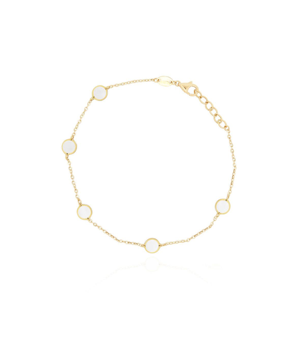 The Lovery Mother of Pearl Bubble Chain Bracelet 14K Gold