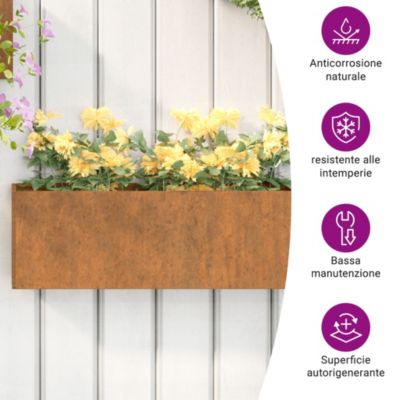 Wall Planter Set of 2 Rusty Corten Steel Medium