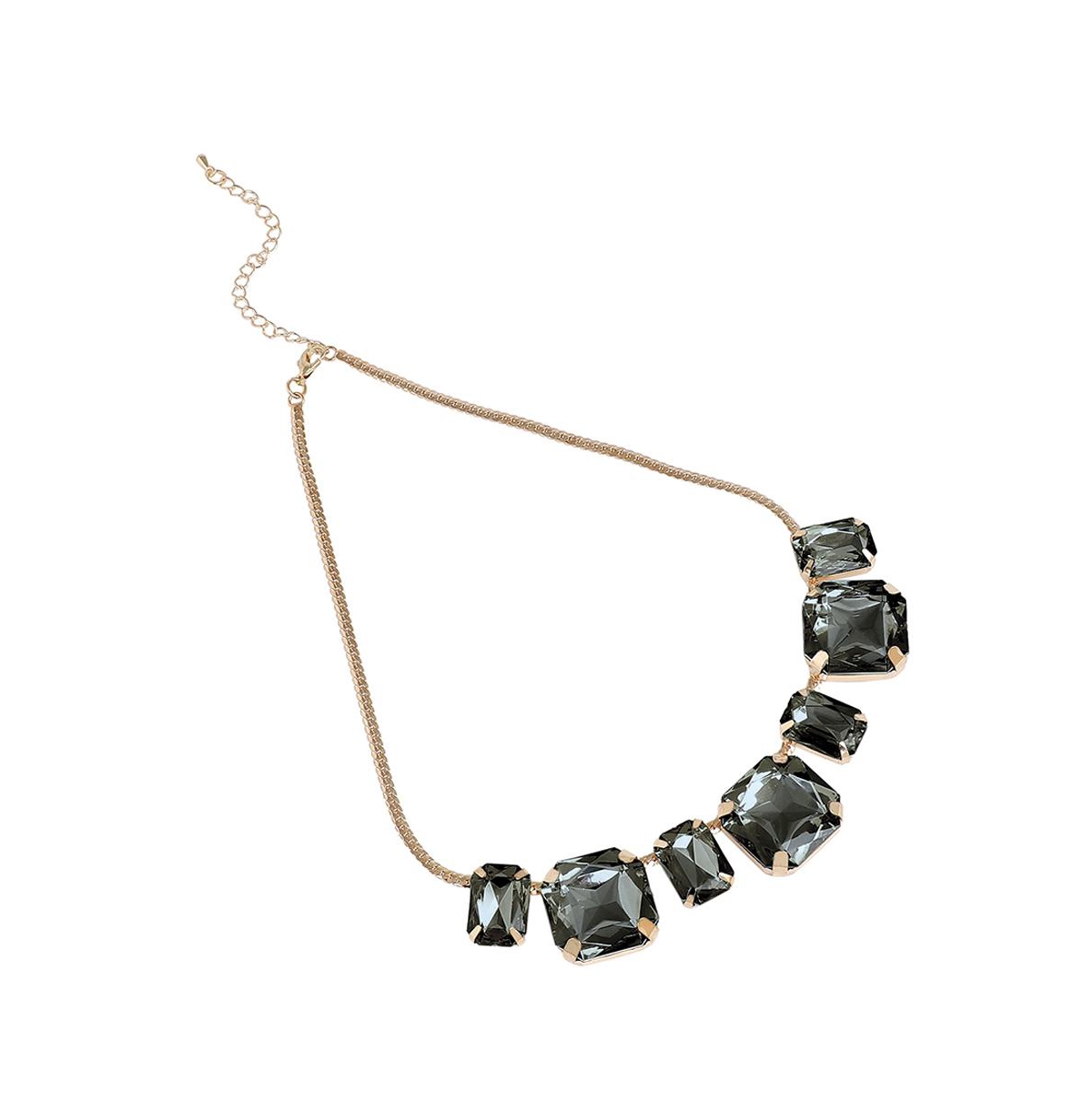 Women's Crystal Collar Necklace - Black