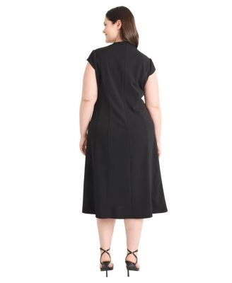 Plus Size Cap Sleeve A-Line Dress