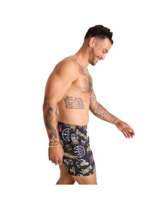 Men's 5.5" Black Pittsburgh Steelers The Neon Lined Classic Swim Trunks