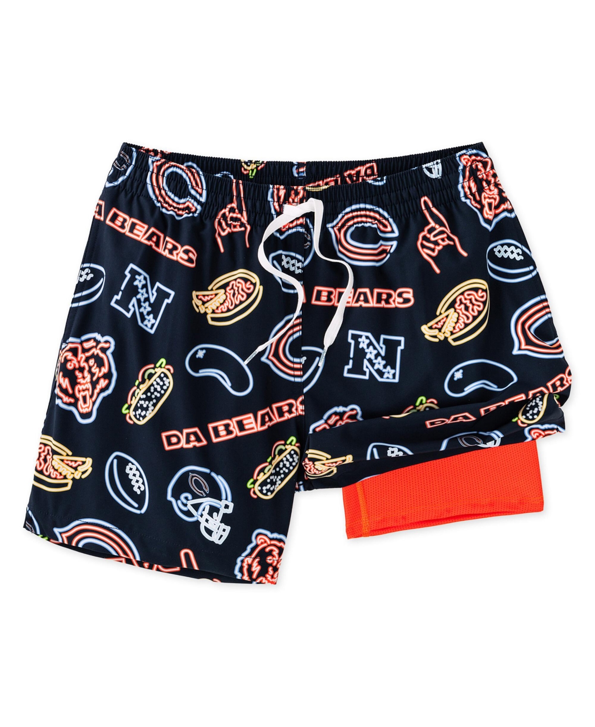 Men's 5.5" Navy Chicago Bears The Neon Lined Classic Swim Trunks - Navy