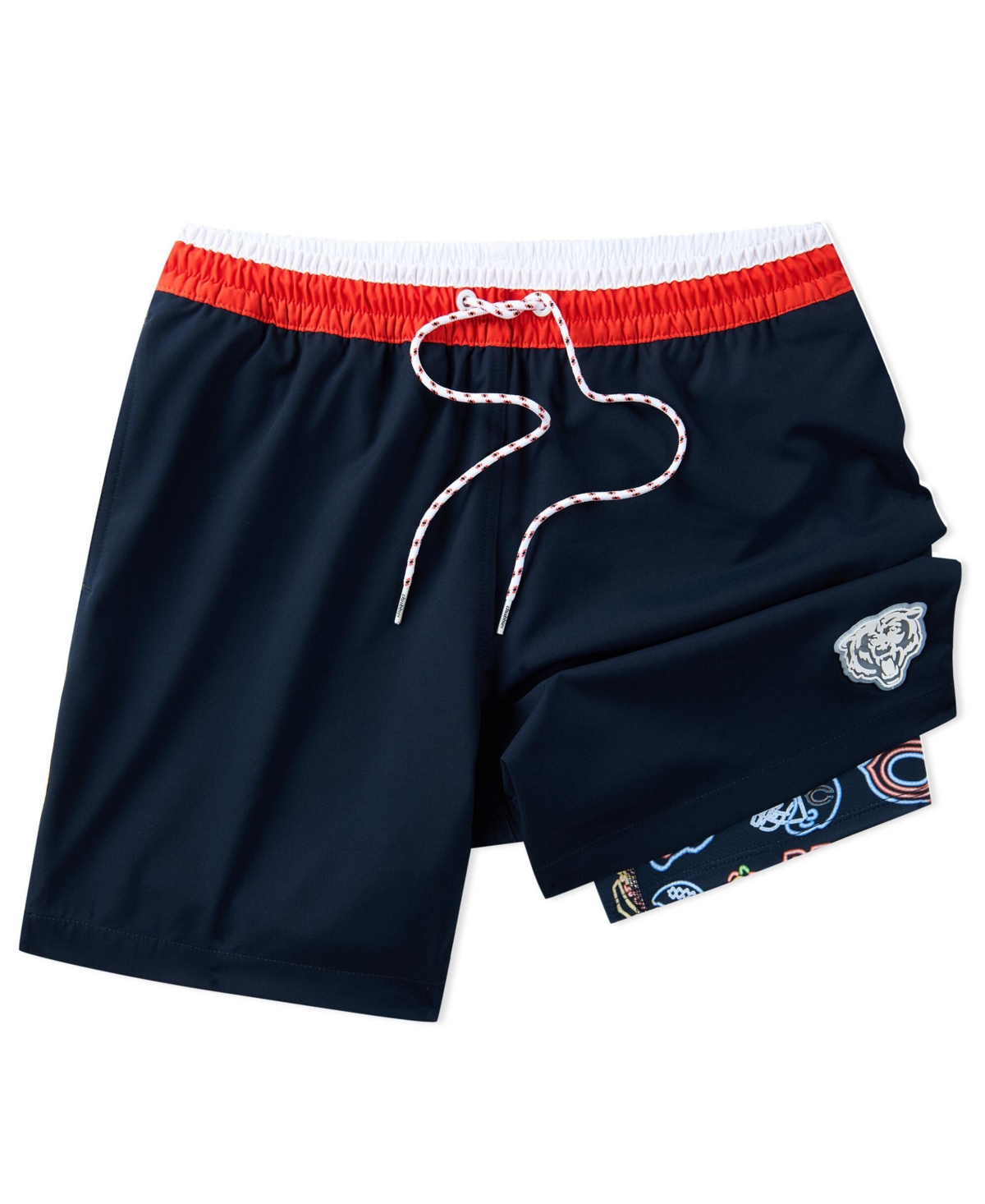 Men's 5.5" Navy Chicago Bears Lined Classic Swim Trunks - Navy
