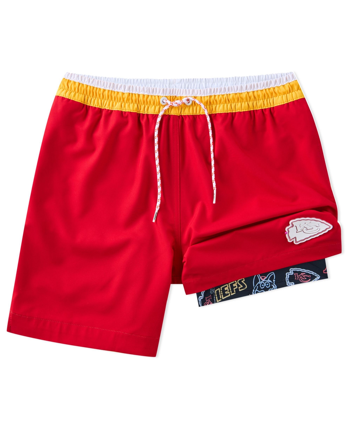 Men's 5.5" Red Kansas City Chiefs Lined Classic Swim Trunks - Red