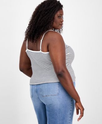Trendy Plus Size Striped Camisole Tank Top, Macy's Exclusive