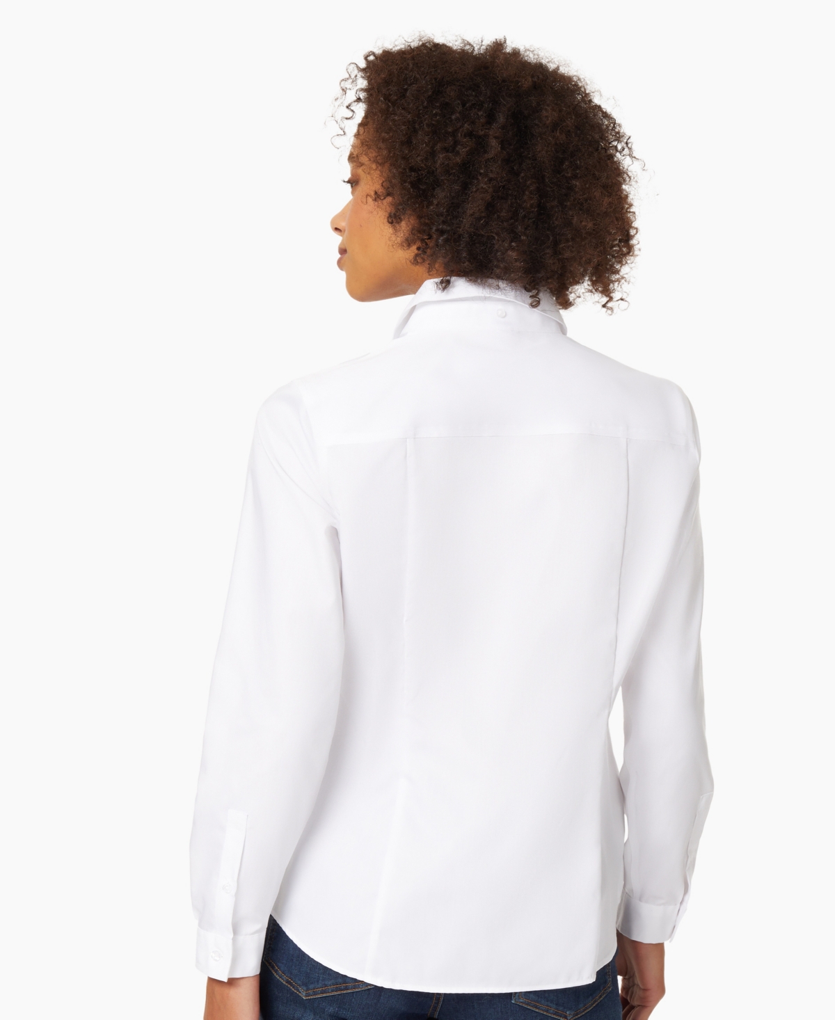 Jones New York Petite Button Down Blouse In White