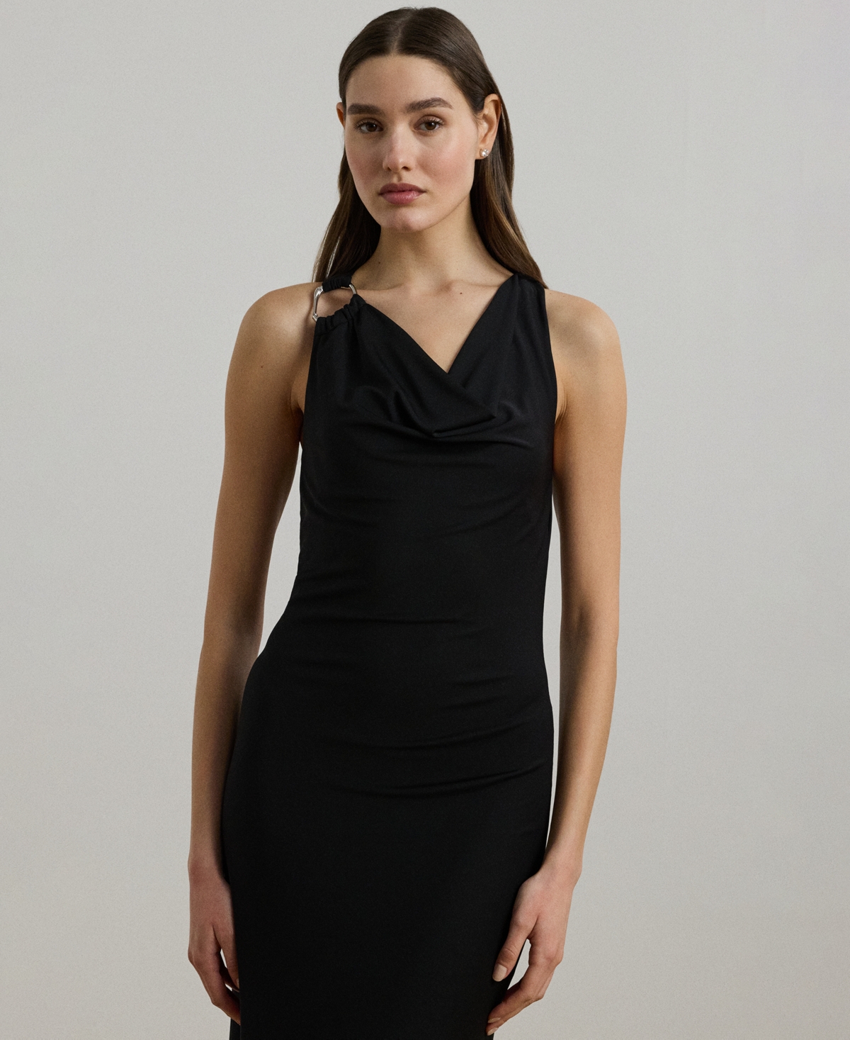 Ralph Lauren Women's Ring-trim Jersey Cowlneck Gown