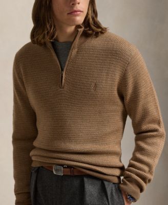 Men's Washable Wool Quarter-Zip Sweater