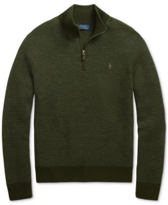 Men's Washable Wool Quarter-Zip Sweater