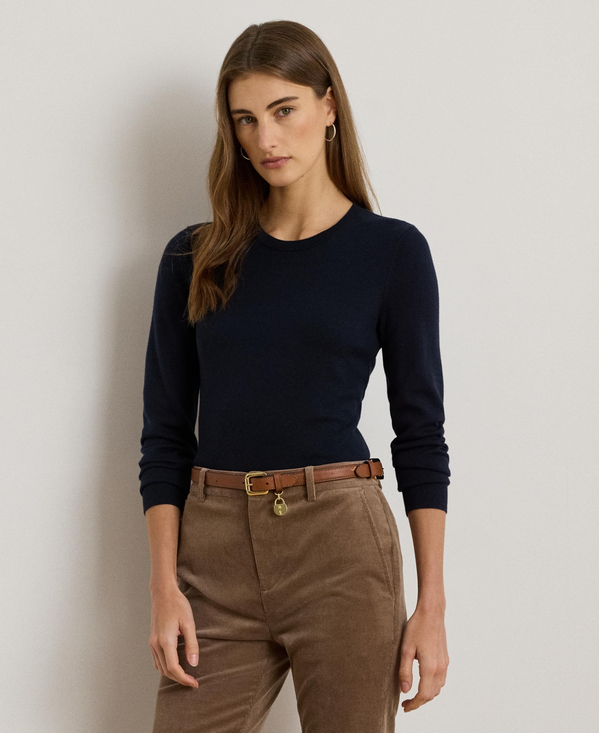 Women's Cotton-Blend Sweater - Lauren Navy