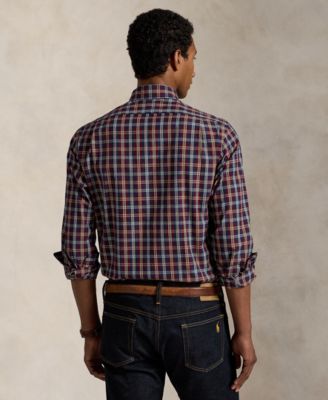 Men's Classic-Fit Plaid Poplin Shirt