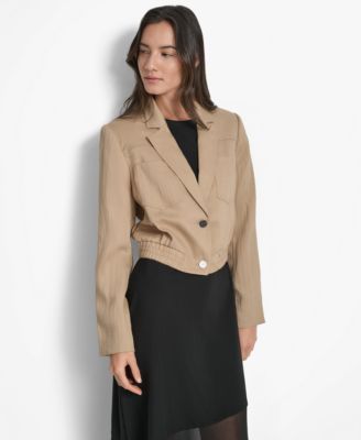 DKNY - Women's Long-Sleeve Cropped Blazer