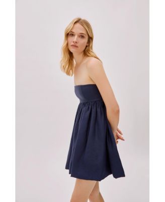 Women's Mykonos Linen Strapless Dress