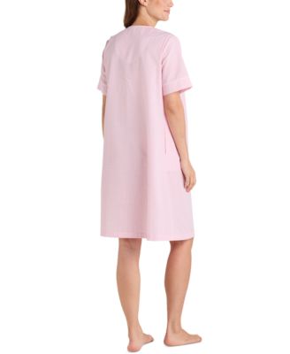 Women's Short-Sleeve Seersucker Robe