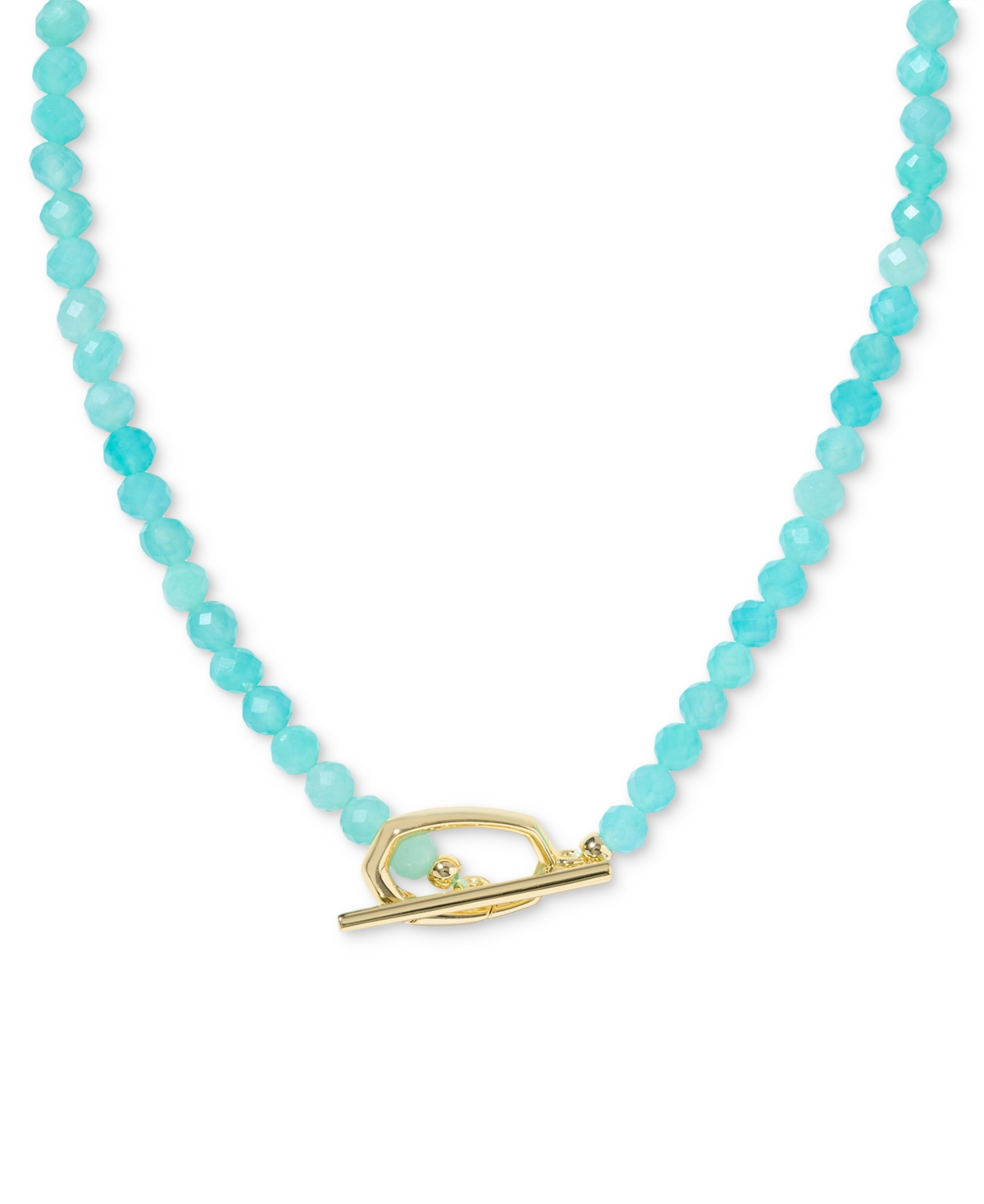 Kendra Scott Gold-Tone Sylvia Teal Beaded 17" Strand Necklace