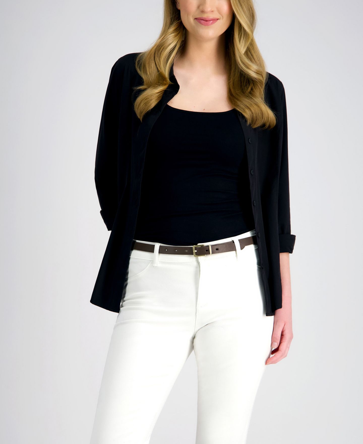 Женские ремни Calvin Klein 2-Pc. Skinny Belt Set, цвет: Чёрный / Коричневый — фото 8