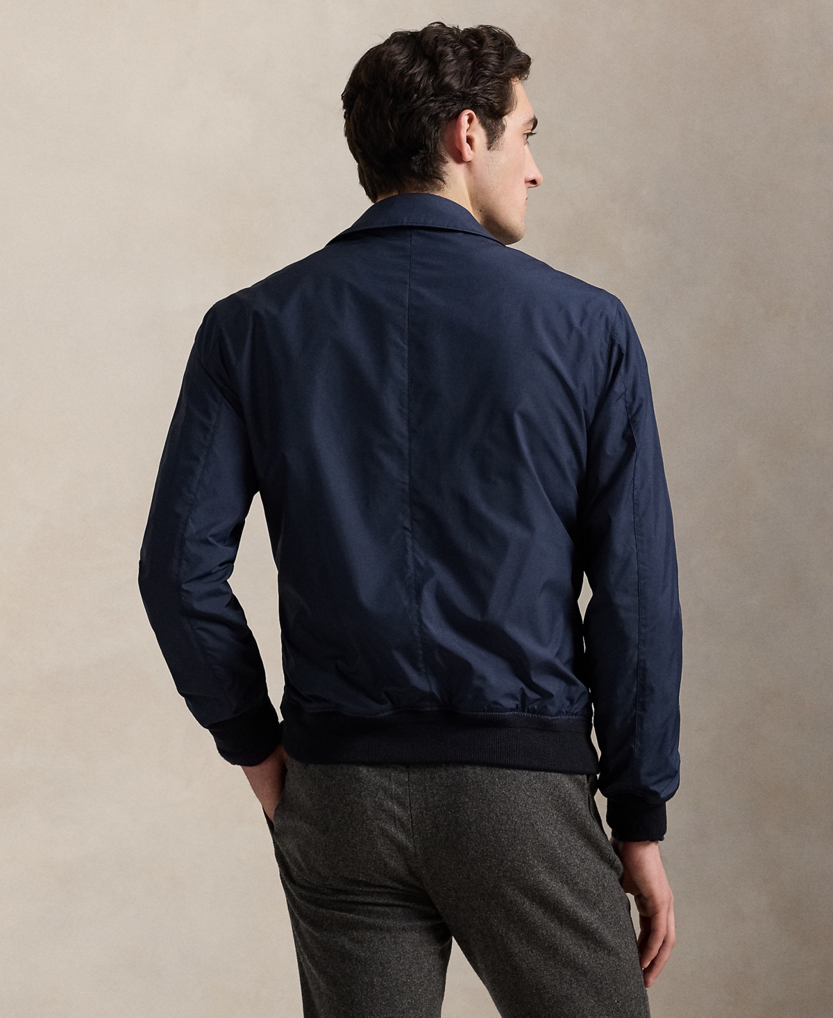Polo Ralph Lauren Tailored Bomber Jacket With Zip Closure In Blue