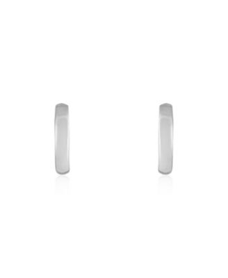 Gold Huggie Hoop Earrings 14K Yellow Gold 13 x 2 millimeters