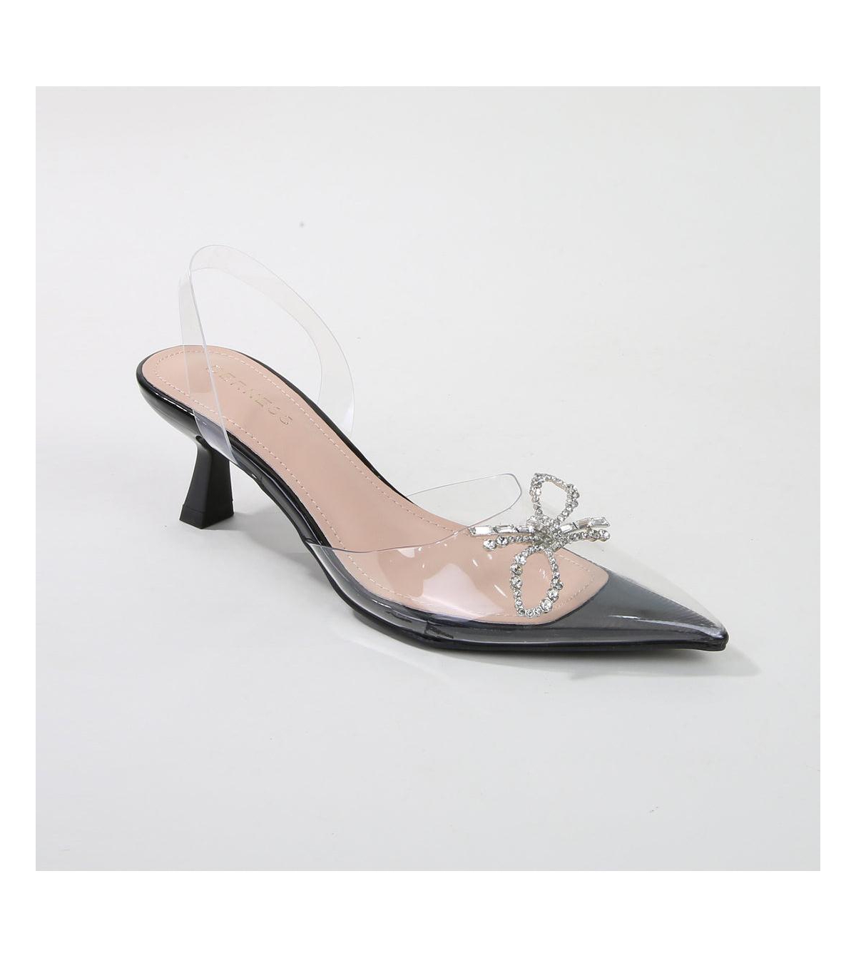 Nana Clear Vinyl Slingbacks - Silver