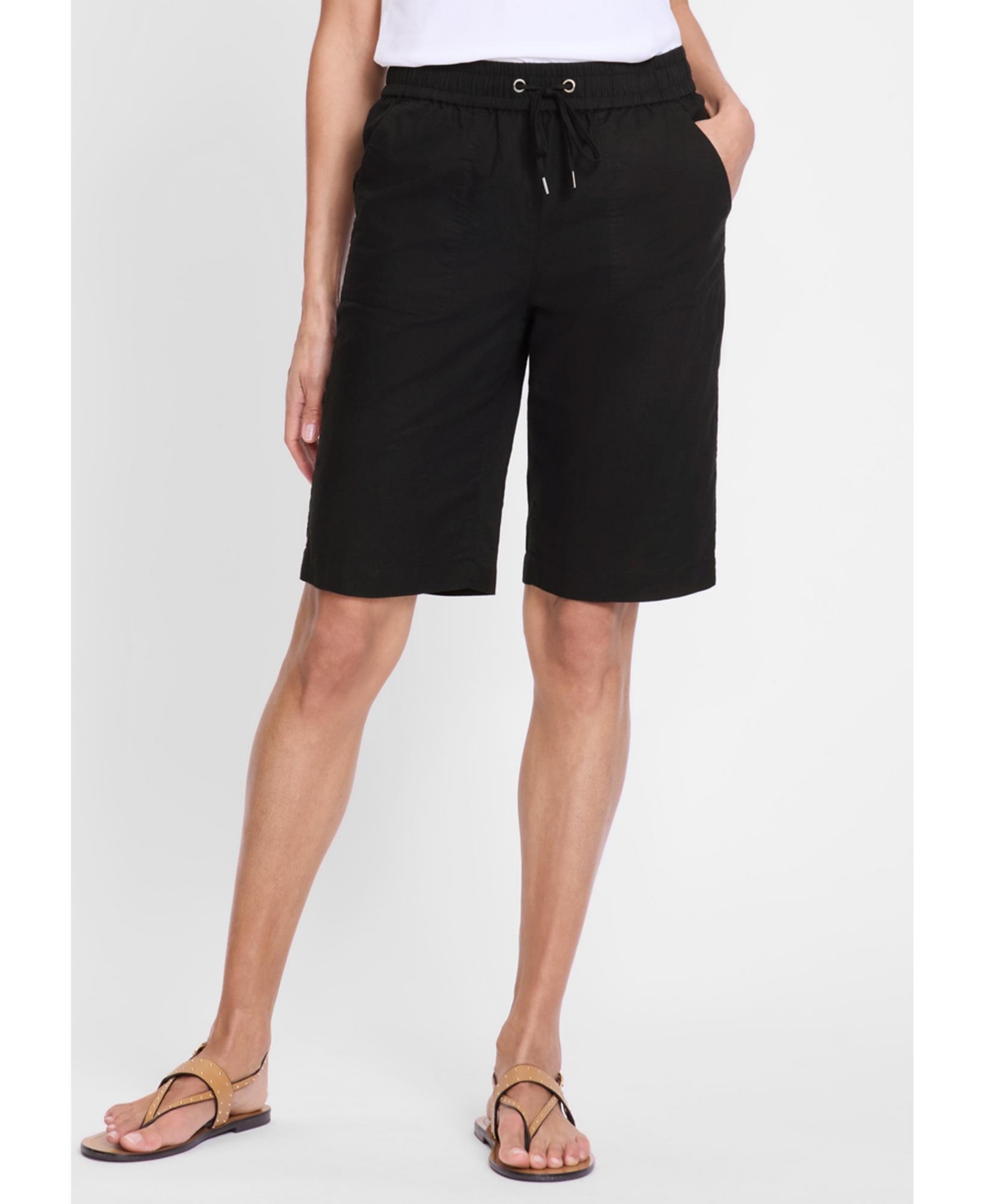 Women's Lisa Fit Cotton Linen Short - Black