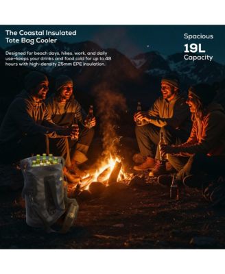 Coastal Collection 48-72H 5 Layer Insulated Tote Coller Bag with Waterproof Zippers