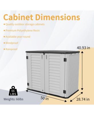 Weatherproof Resin Outdoor Storage Cabinet (Single-Tier)
