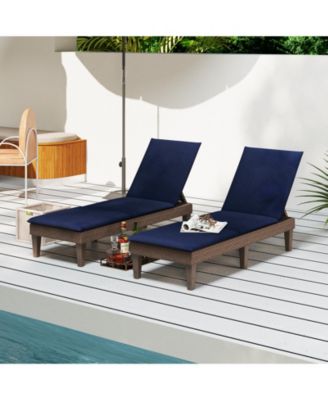 Patio Lounge Outdoor Recliner Chair with Cushion 3-Position Adjustable Backrest