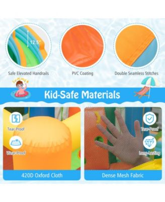 Inflatable Water Slide with Dual Slides and Splash Pool Bounce House with 735W Blower