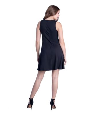 Petite Sleeveless A-Line Fit and Flare Skater Dress