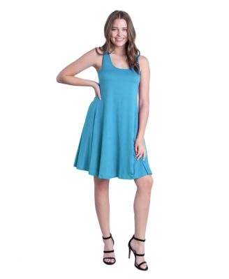 Petite Sleeveless A-Line Fit and Flare Skater Dress