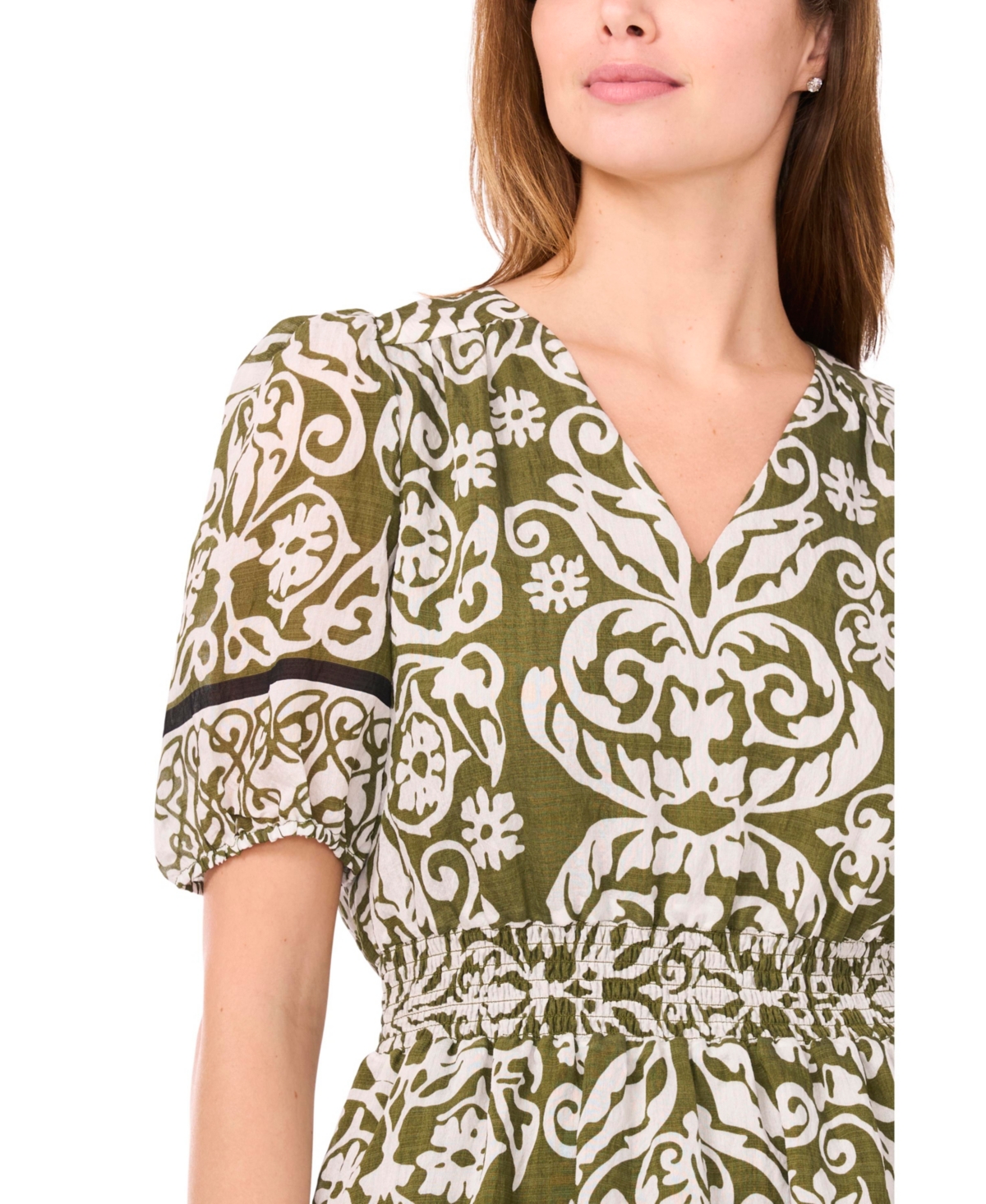 Msk Women's Short-sleeve V-neck A-line Dress