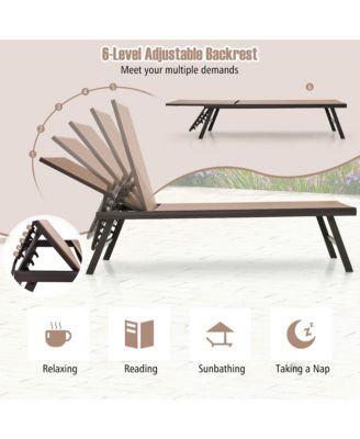 3pcs Patio Chaise Lounge Set Aluminum Recliner Chair Table Outdoor Adjust