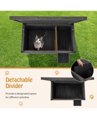 Outdoor Insulated Cat House with All-Round Foam Insulated for Winter