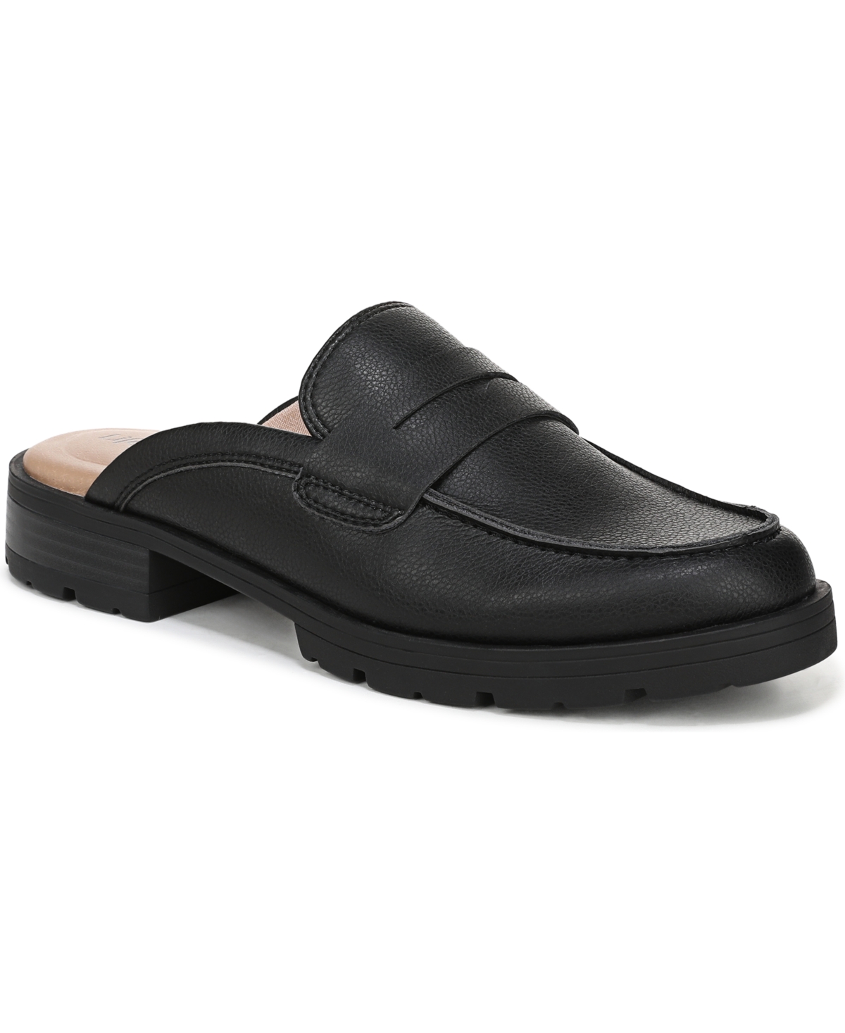 Women's London-Mule Round Toe Lug Sole Mules - Cali Wine Croc Patent Faux Leather