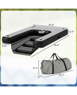 Inflatable Dog Boat Ramp, Floating Dog Pool Ramp Up to 286 lbs