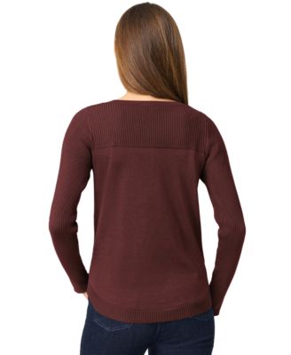 Women's Petite Boat Neck Long-Sleeve Sweater