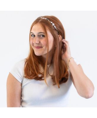 Wavy Oyster Pearl Headband - Grey