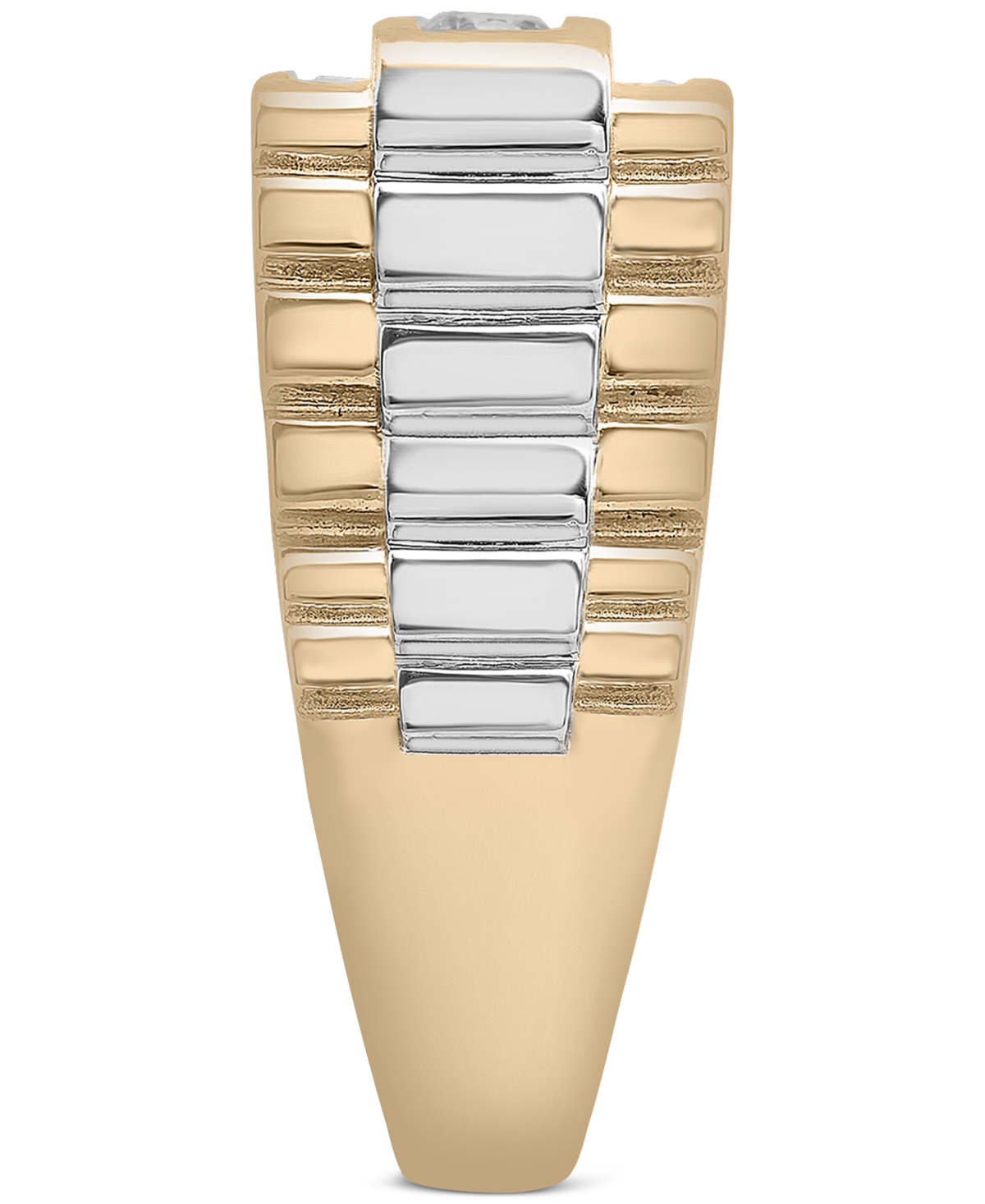 Macy's Men's Diamond Row Ring (1 Ct. T.w) In 14k Yellow Gold In Yellow