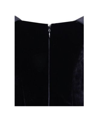 Women's Echo Black Velvet Off-shoulder Pleated Mini Dress