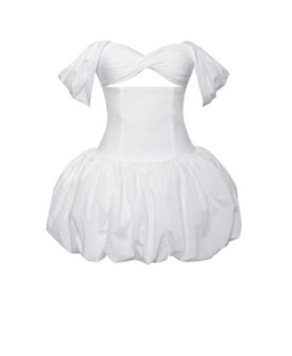 Women's Umika White Bubble Hem Mini Dress