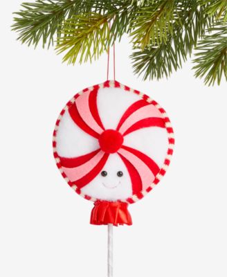 Holiday Lane - Sugar Plum Peppermint Pop Happy Face Ornament