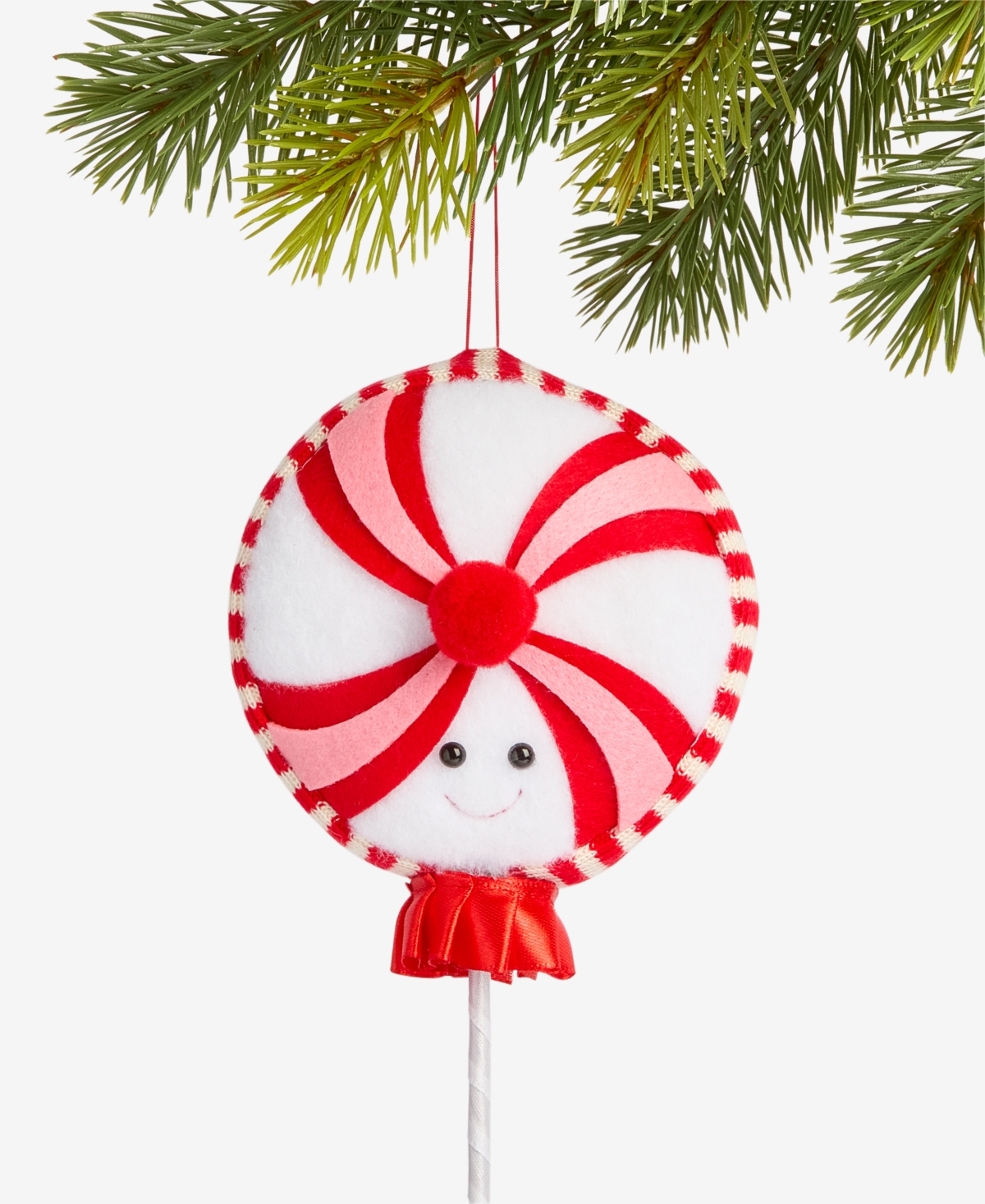 Holiday Lane Sugar Plum Peppermint Pop Happy Face Ornament, Macy's Exclusive In Transparent