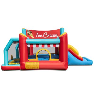 5-in-1 Ice Inflatable Bounce House with Ball Pit and Slide without Blower