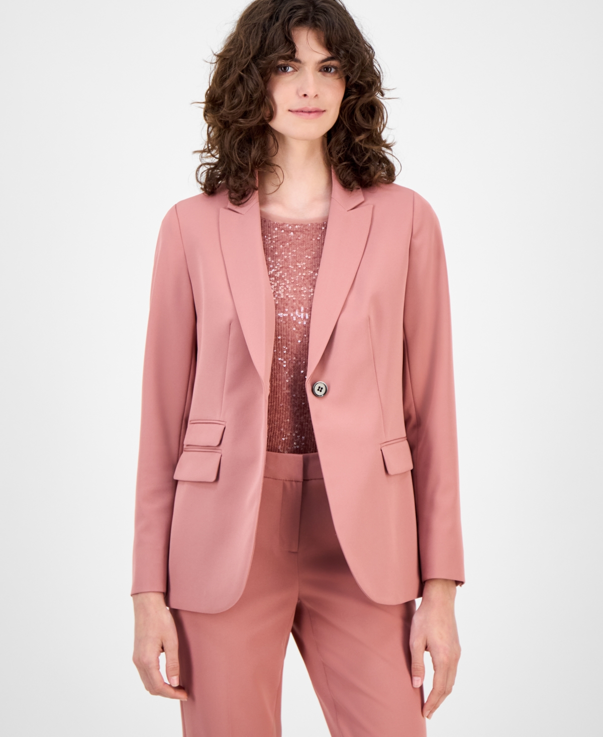 Women's Triple-Pocket Single-Button Stretch Twill Jacket - Soft Primrose