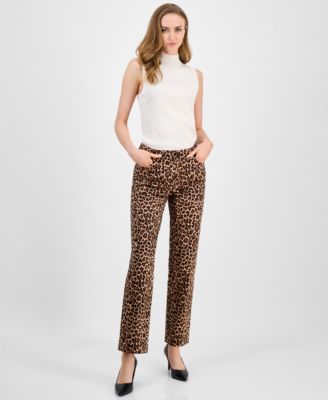 Anne Klein - Women's Animal-Print Bootcut Pants