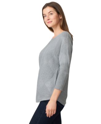 Petite Diamond-Knit Dolman-Sleeve Sweater