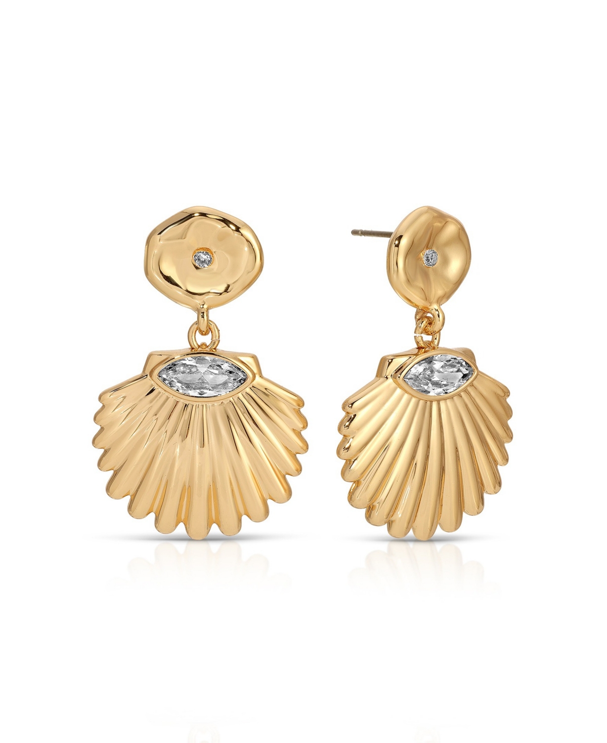 Santorini Shell Drop Earrings - Silver