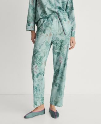 MANGO - Women's Tropical Print Pajama Pants